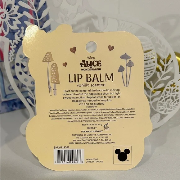 Disney Alice in Wonderland Vanilla Scented Mushroom Lip Balm - Picture 2 of 3
